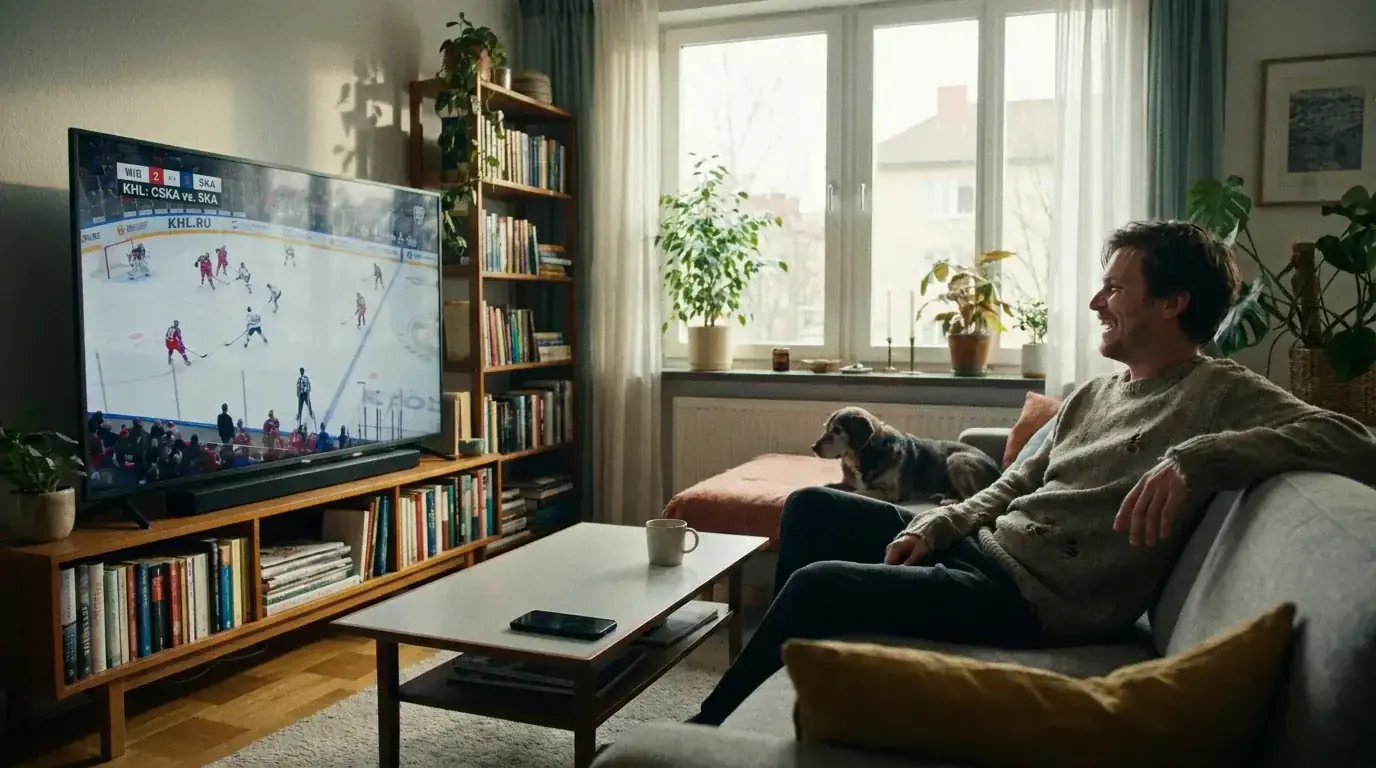 A UK bettor watching afternoon European ice hockey to fill the NHL-free hours