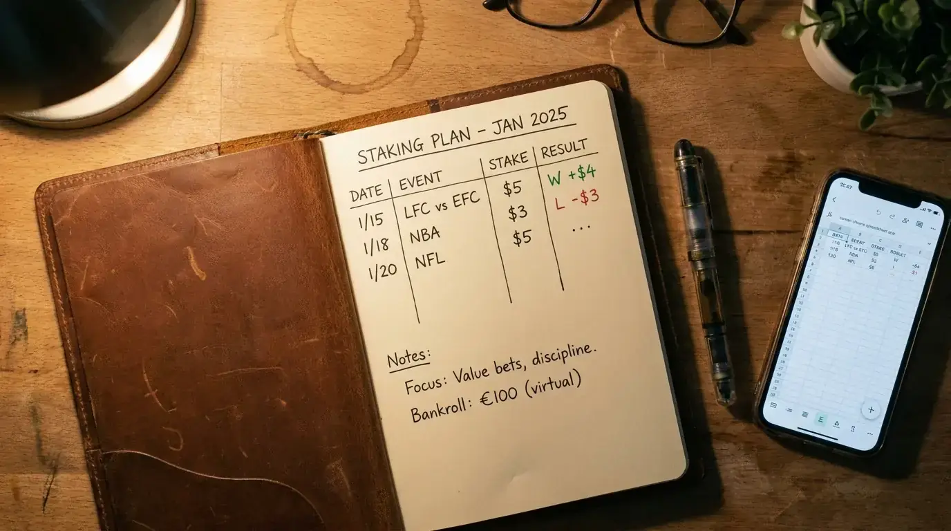 Setting a small consistent betting unit as a share of an ice hockey bankroll