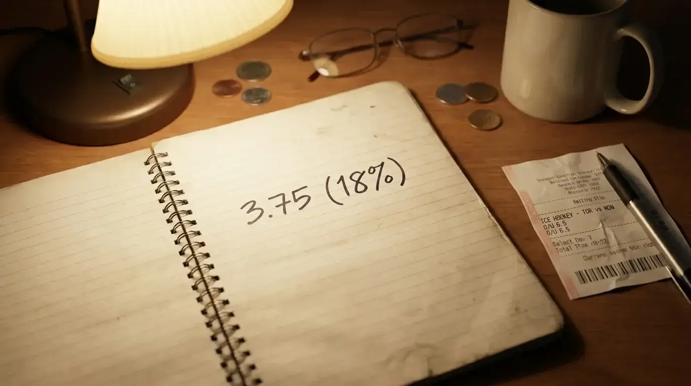 Turning a decimal ice hockey price into an implied chance in a notebook