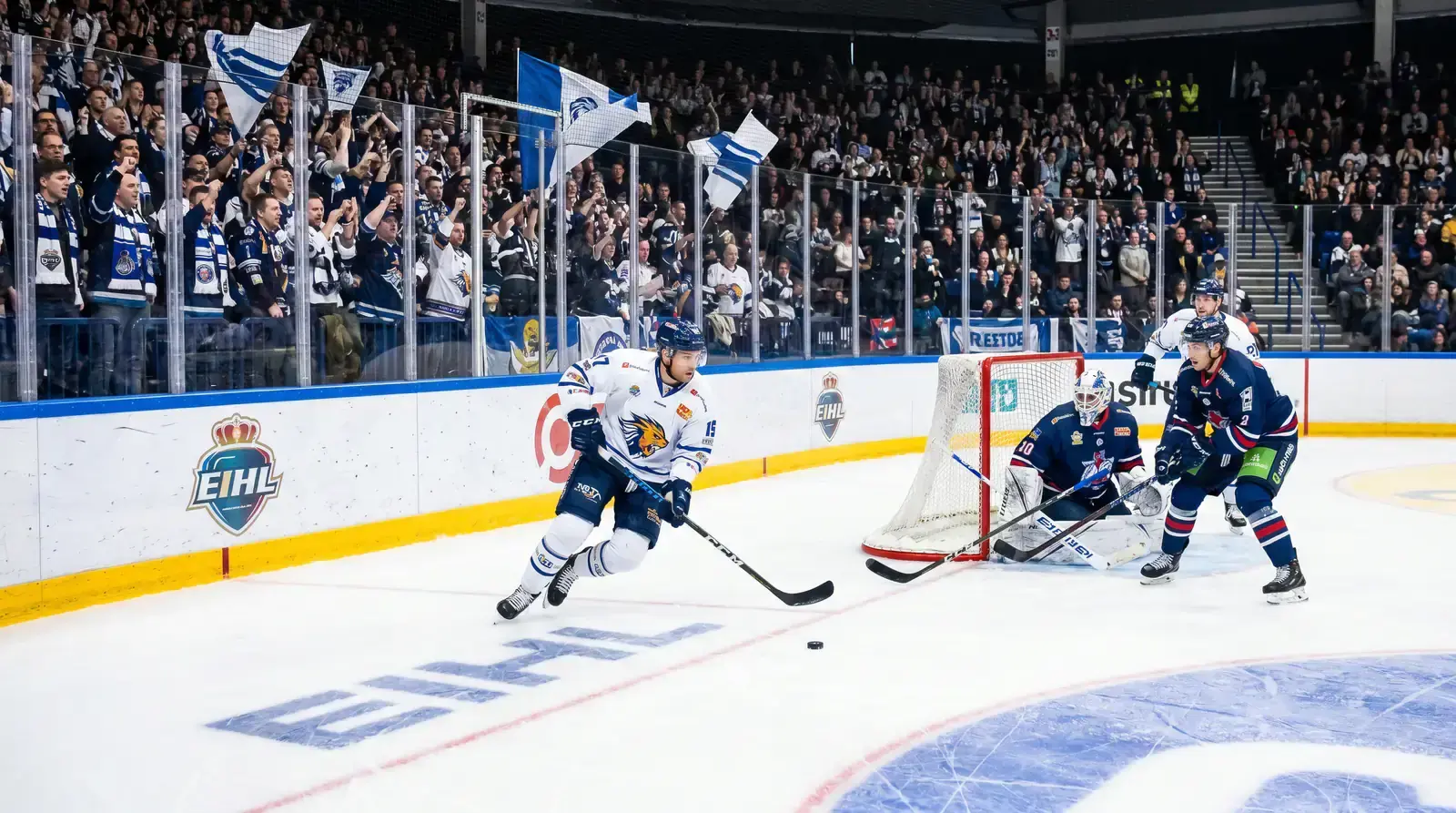 An EIHL home favourite pressing the attack against mid-table opposition