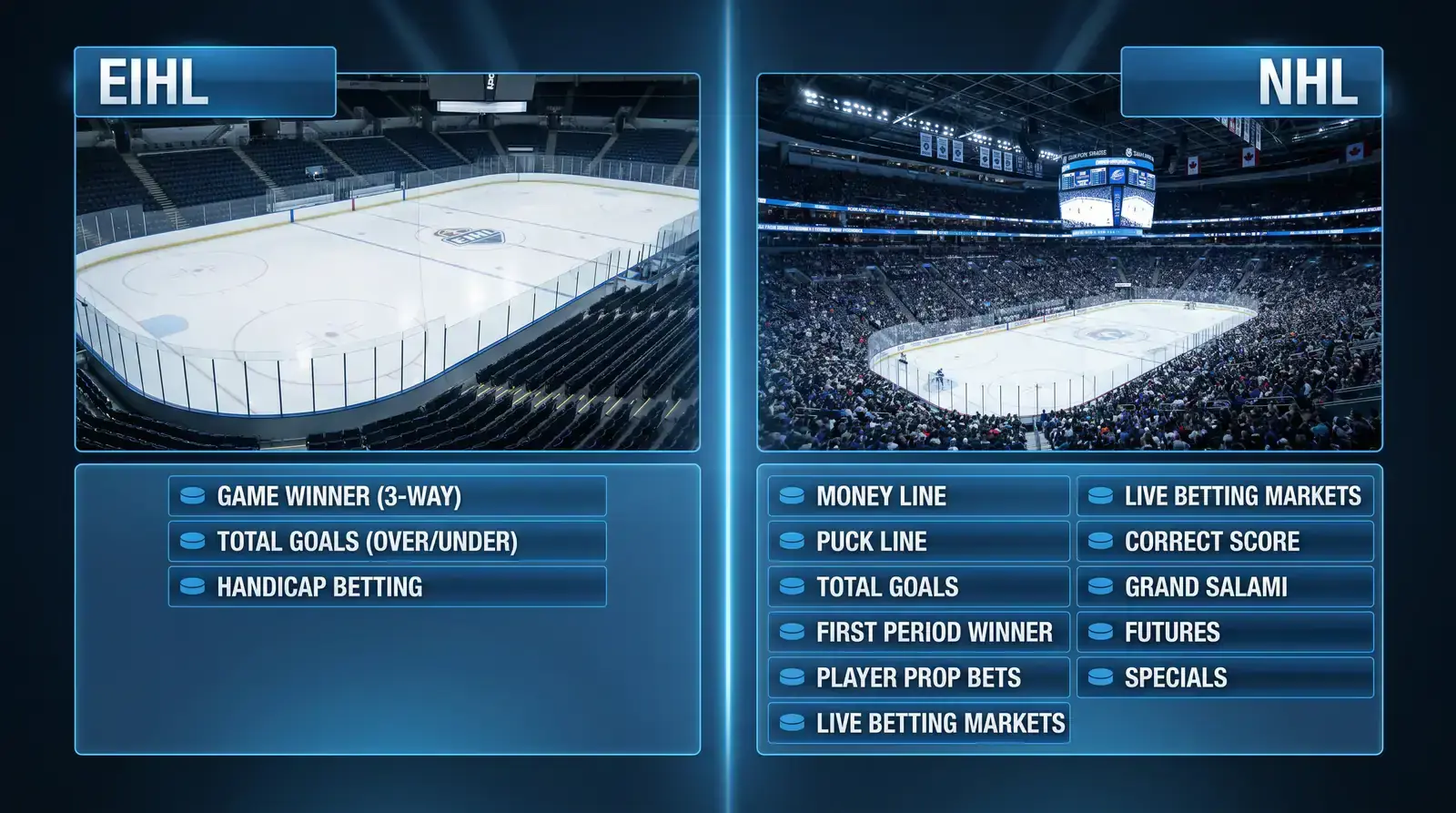 EIHL match contrasted with the deeper NHL betting market depth