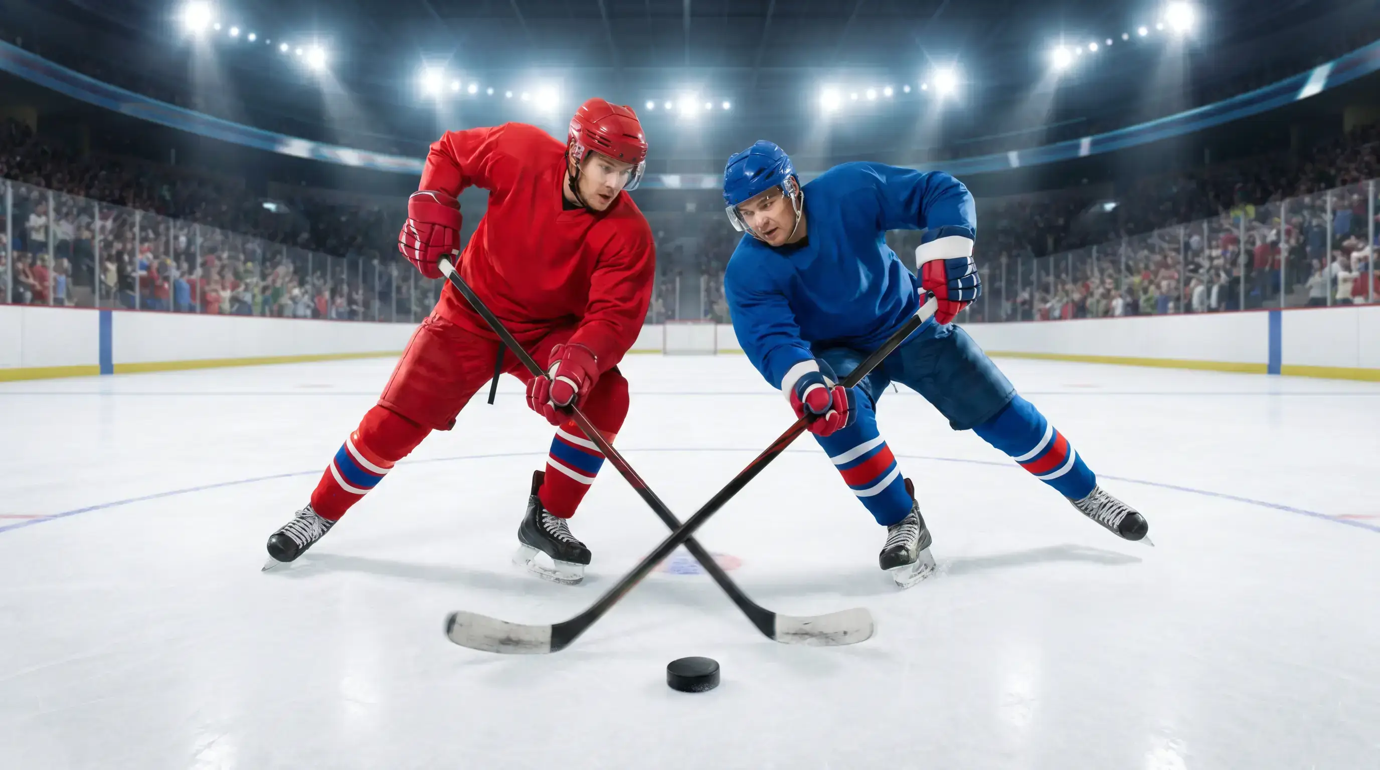 Two ice hockey teams competing as a moneyline bet settles on the match winner