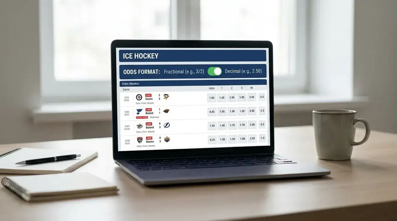 Checking whether an ice hockey price is shown in fractional or decimal