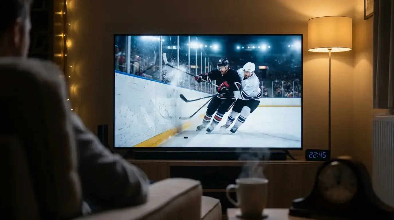 NHL game action watched by a UK bettor following the league from Britain