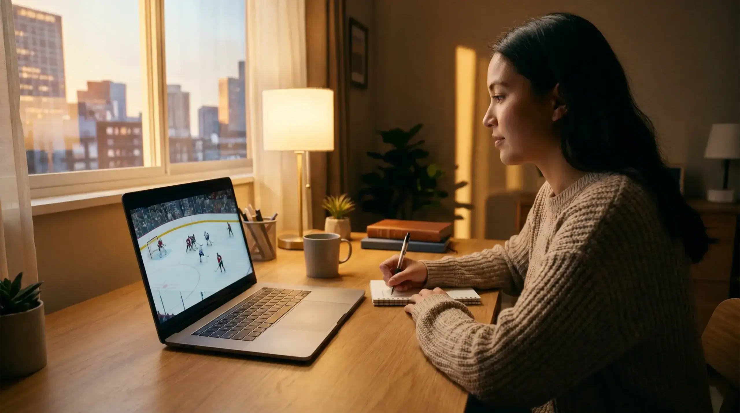 A disciplined live bettor trading an ice hockey game rather than chasing it